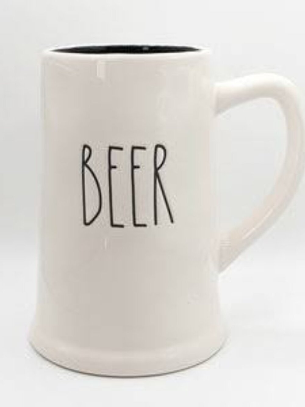 Rae Dunn Ceramic White 'Beer' Stein